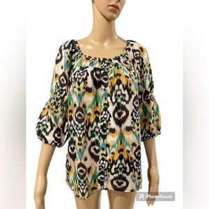 ANTHROPOLOGIE VANESSA VIRGINIA BOHO IKAT MOTIF PRINT size S